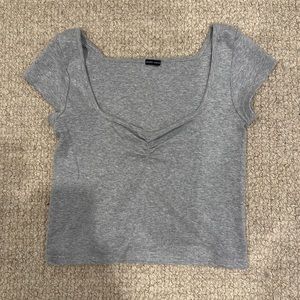 Brandy Melville grey cropped shirt